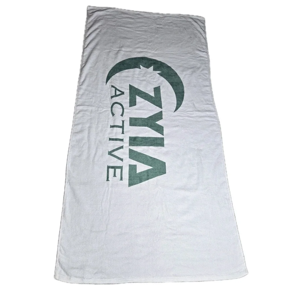 NEW Zyia Active Beach Towel White Velour Terry Cloth 30